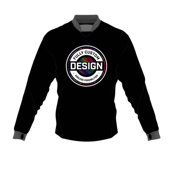 Premium custom Juggernaut Speedsoft jersey for Speedsoft and Airsoft, featuring fully customizable artwork, player name and number, chest padding, soft padded shoulders, softshell forearms, breathable mesh side and rear panels, and anti-slide thumbholes – designed for durability, agility, and protection in high-speed gameplay.