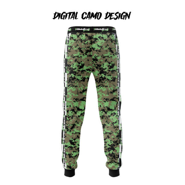 Premium custom Speedsoft pants for Speedsoft and Airsoft, featuring fully customizable artwork, player name and number, chest padding, soft padded shoulders, softshell forearms, breathable mesh side and rear panels, and anti-slide thumbholes – designed for durability, agility, and protection in high-speed gameplay.