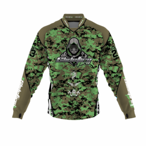 Custom Sublimated Speedsoft Jersey, Premium custom Speedsoft pants for Speedsoft and Airsoft, featuring fully customizable artwork, player name and number, chest padding, soft padded shoulders, softshell forearms, breathable mesh side and rear panels, and anti-slide thumbholes – designed for durability, agility, and protection in high-speed gameplay.